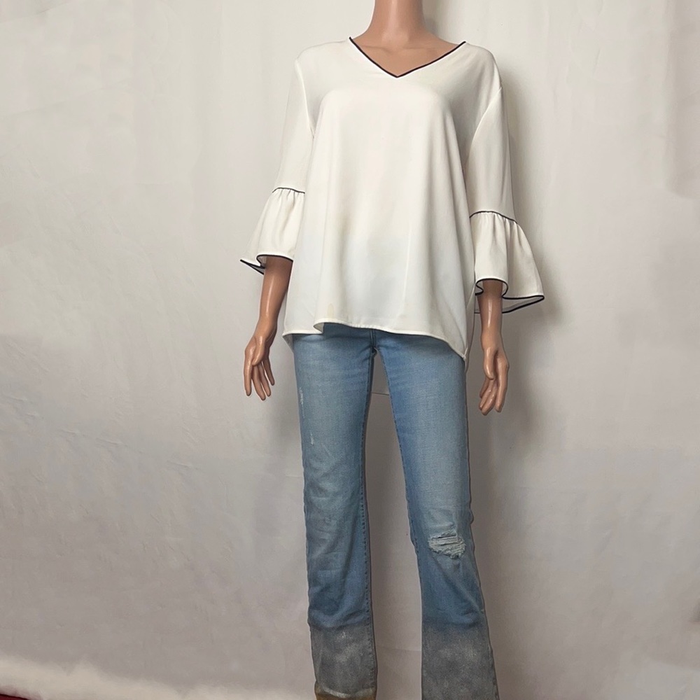 Calvin Klein Tunic Blouse White. Size Medium. - Picture 3 of 10